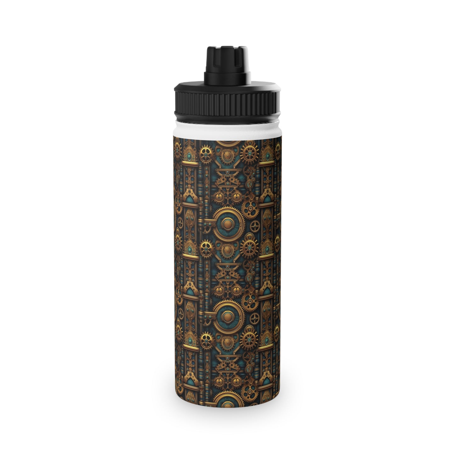 Steampunk Stainless Steel Water Bottle, Sports Lid