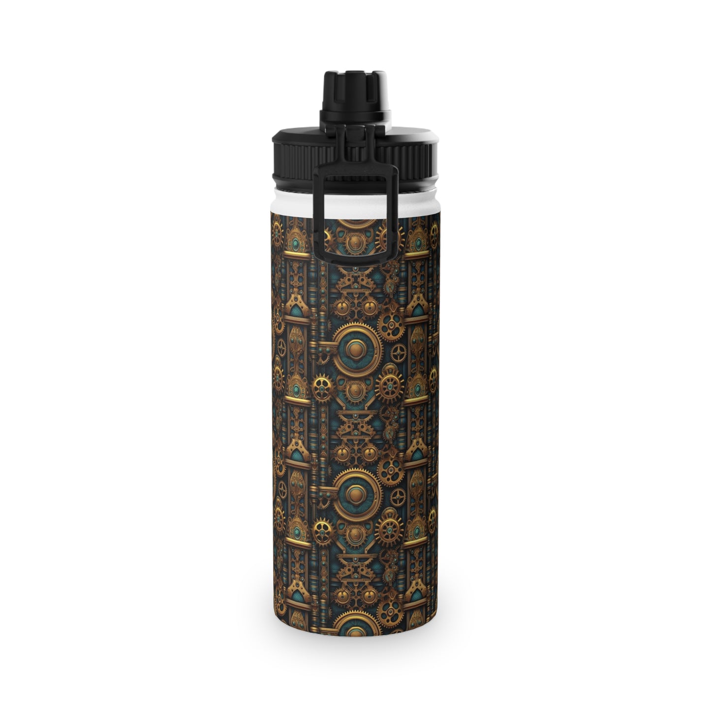 Steampunk Stainless Steel Water Bottle, Sports Lid