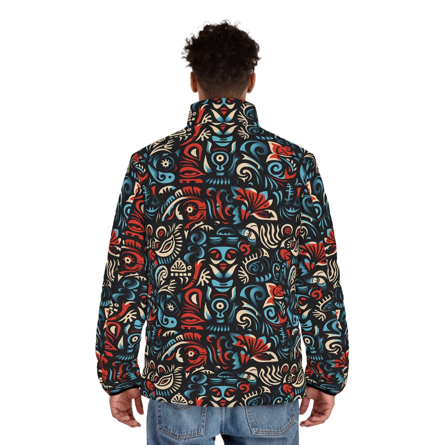 Men's Tribal Pattern Puffer Jacket