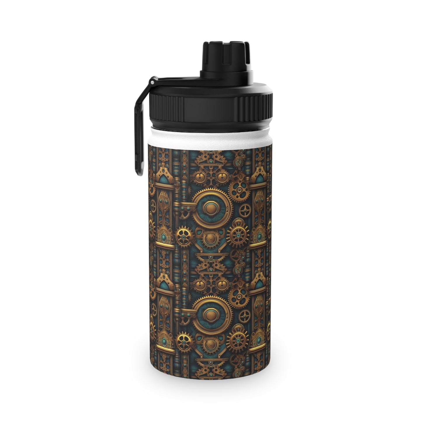 Steampunk Stainless Steel Water Bottle, Sports Lid