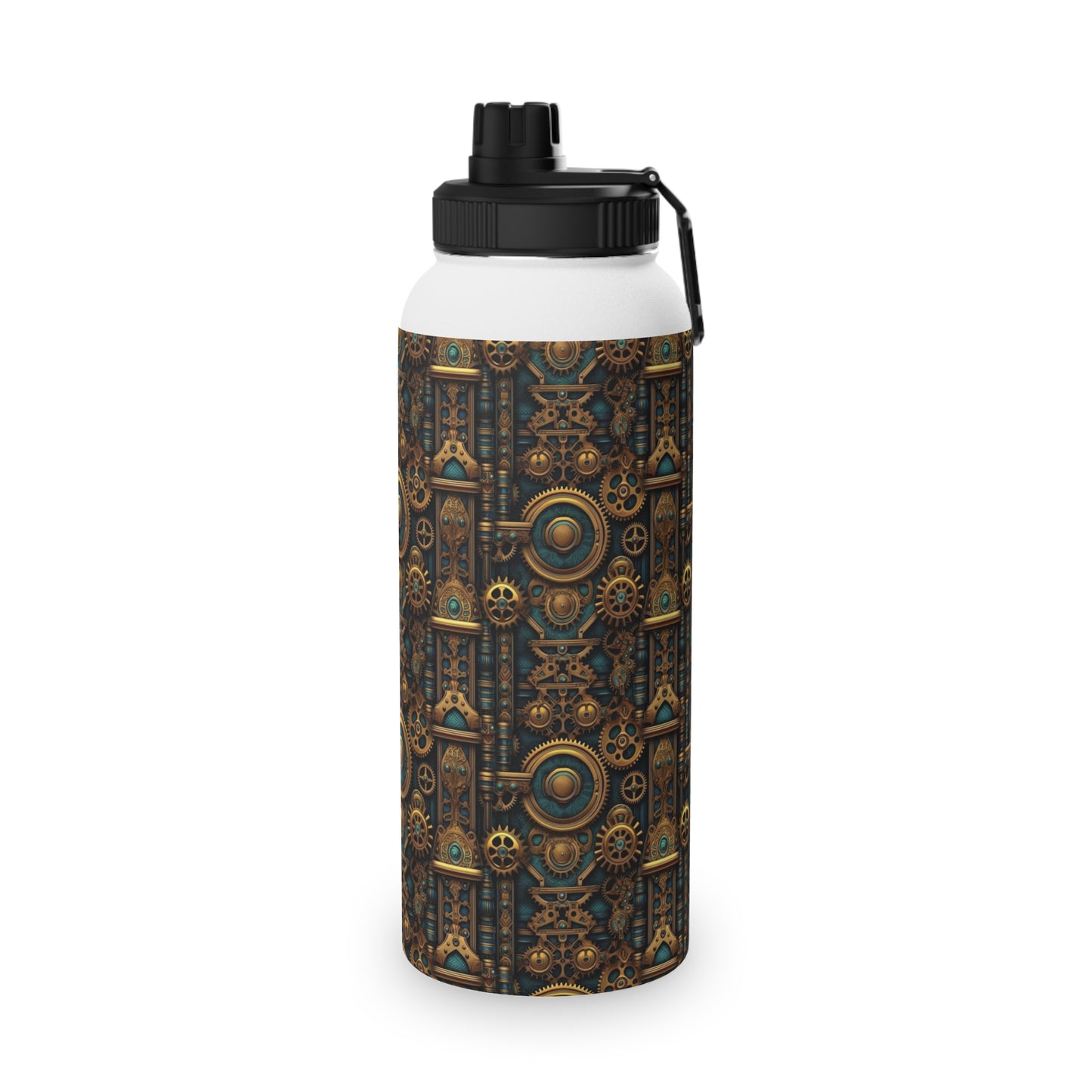 Steampunk Stainless Steel Water Bottle, Sports Lid