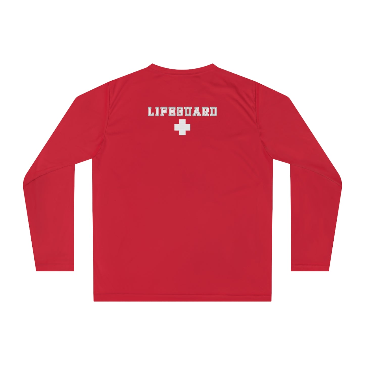 Two Sided Unisex Red Lifeguard Long Sleeve Shirt