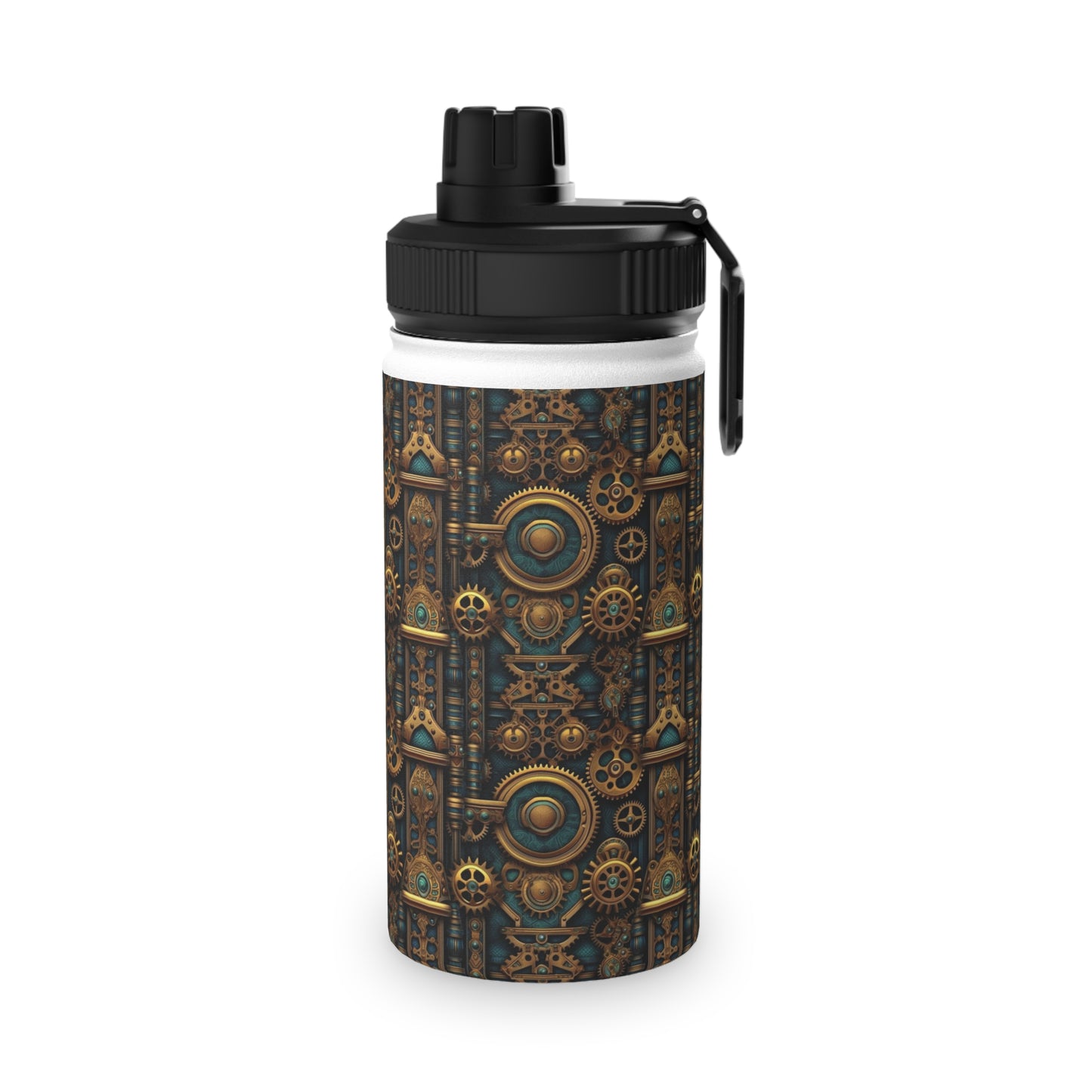 Steampunk Stainless Steel Water Bottle, Sports Lid