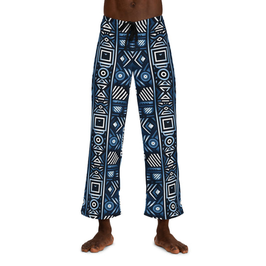 Men's Blue Tribal Pattern Pajama Pants