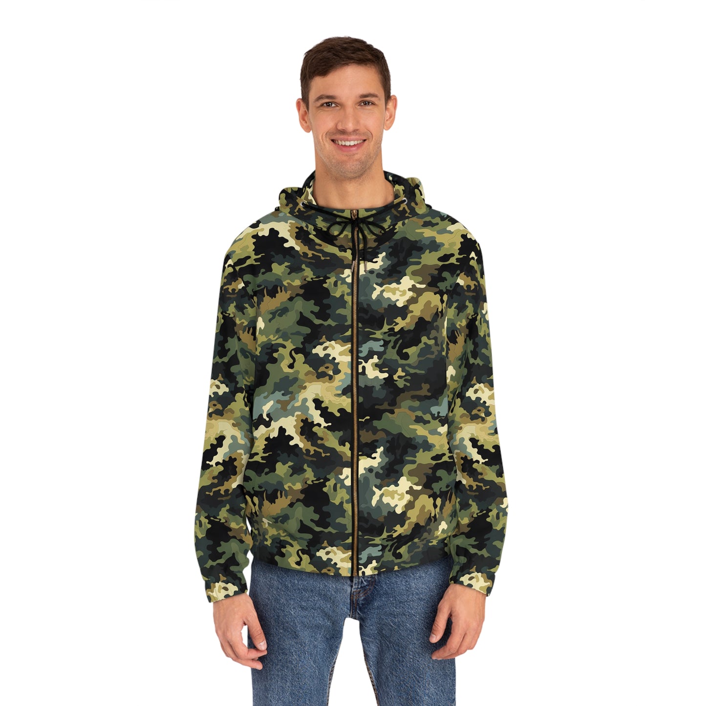 Men's Summer Woodland Camouflage Full-Zip Hoodie