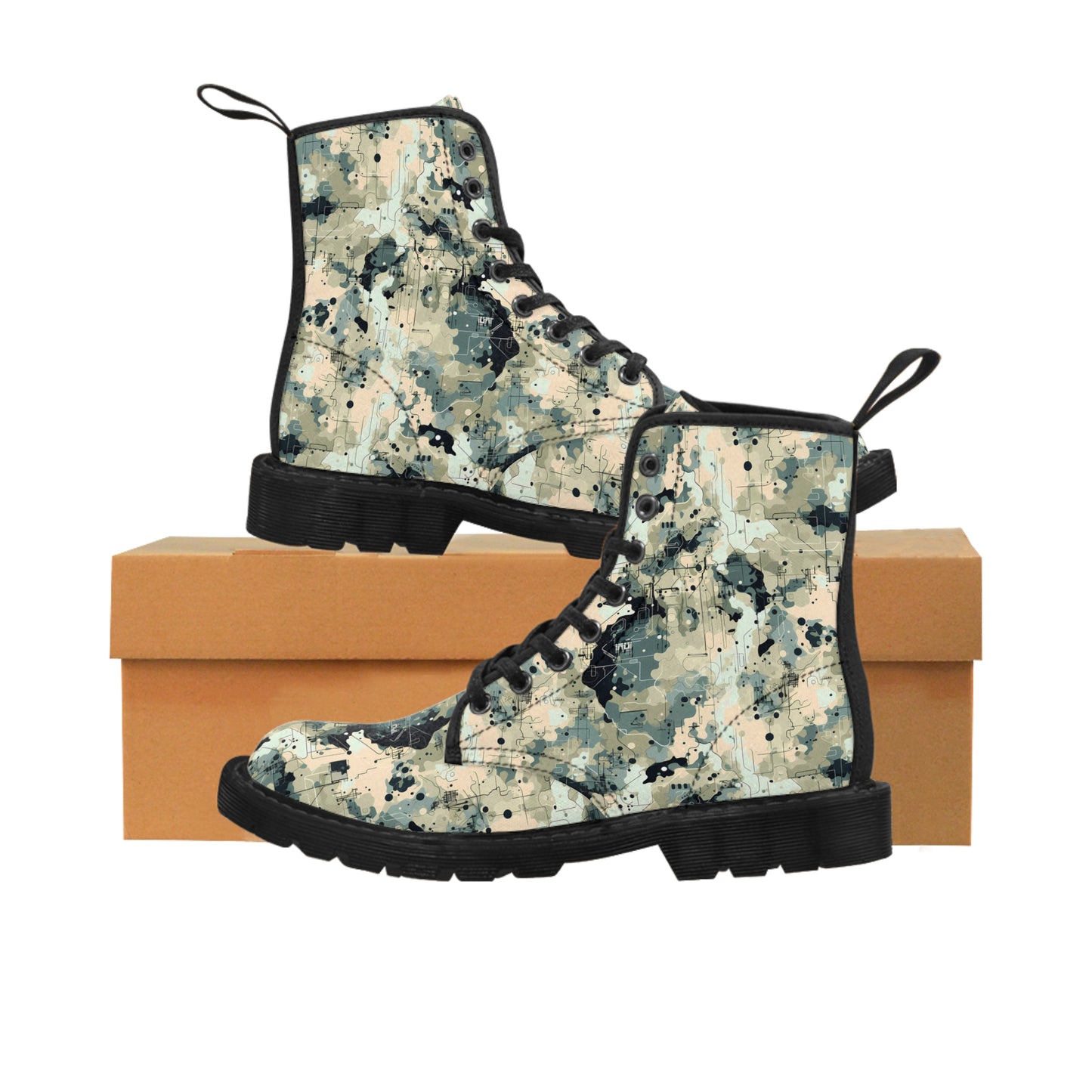 Digital Urban Camouflage Men's Canvas Boots