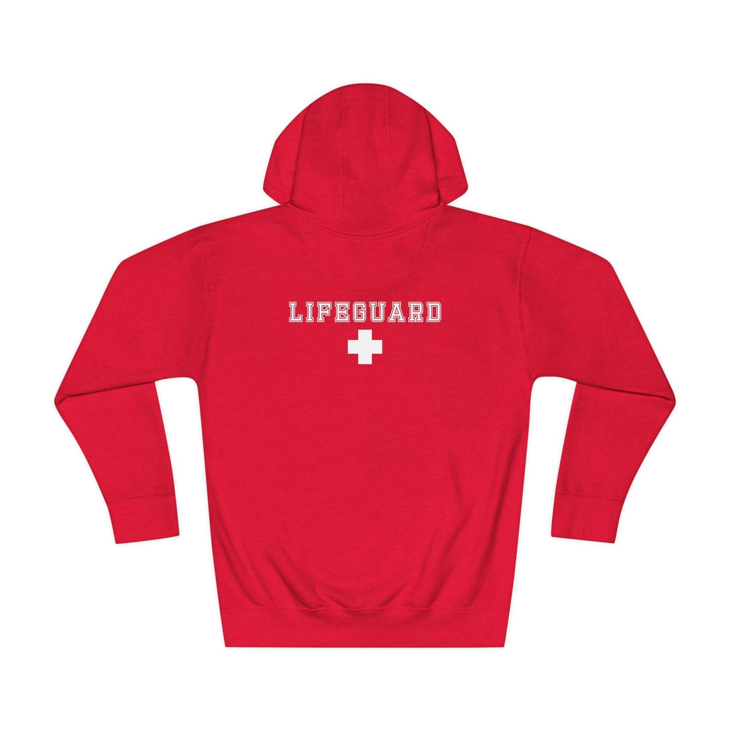 Unisex Fleece 2 Sided Lifeguard Hoodie - Red