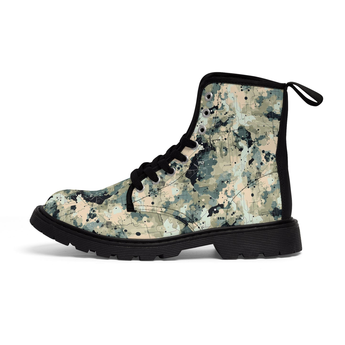 Digital Urban Camouflage Men's Canvas Boots