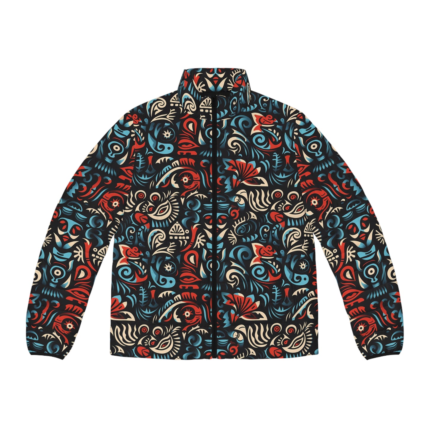 Men's Tribal Pattern Puffer Jacket