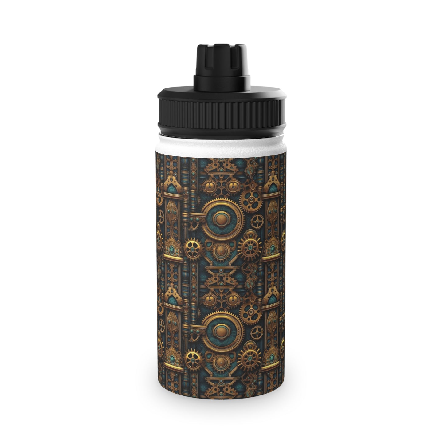 Steampunk Stainless Steel Water Bottle, Sports Lid