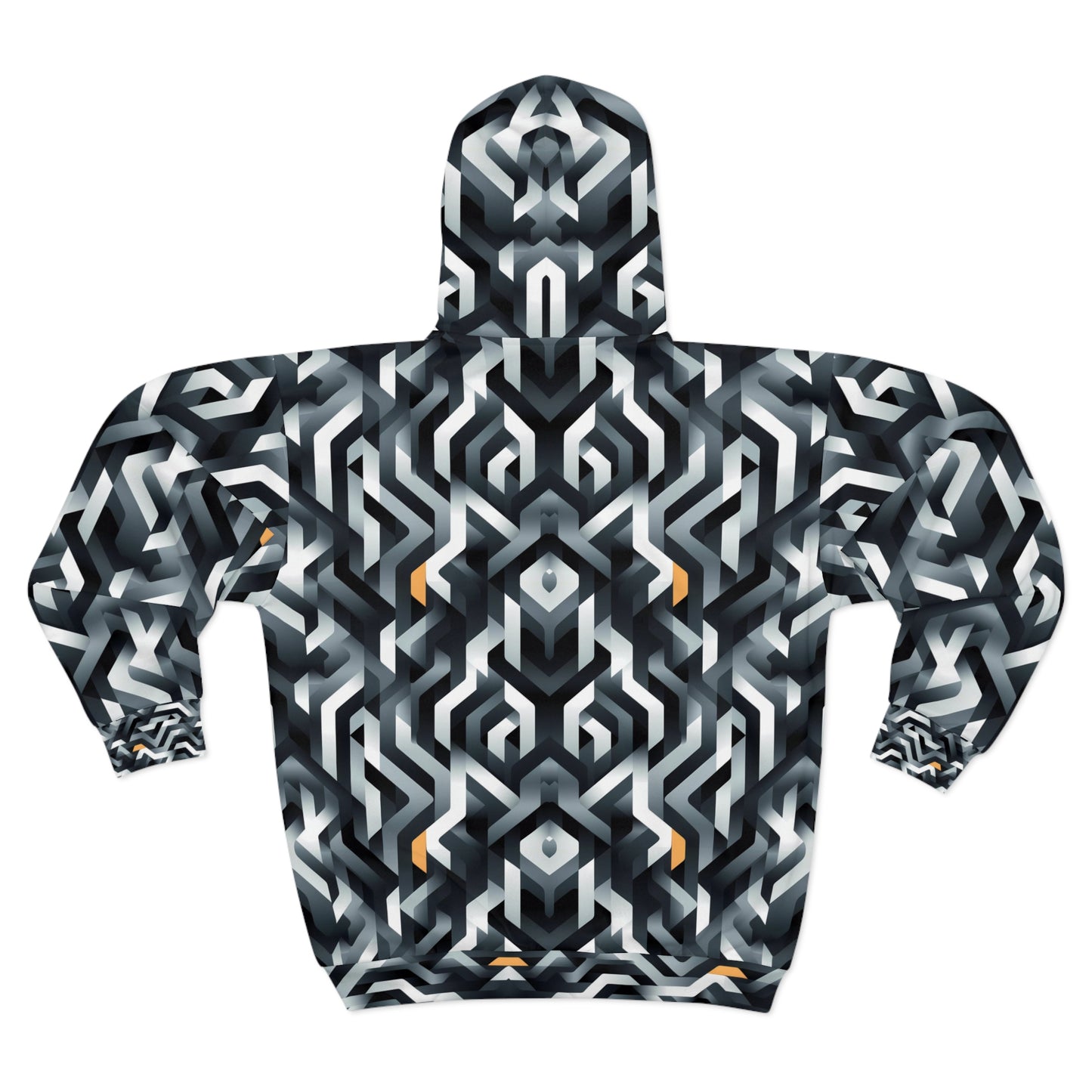 Unisex Geometric Pattern Zip Hoodie