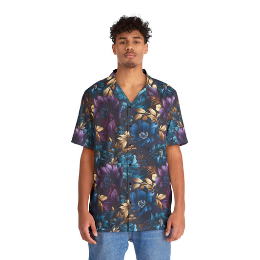 Men's Dark Floral Pattern Hawaiian Shirt