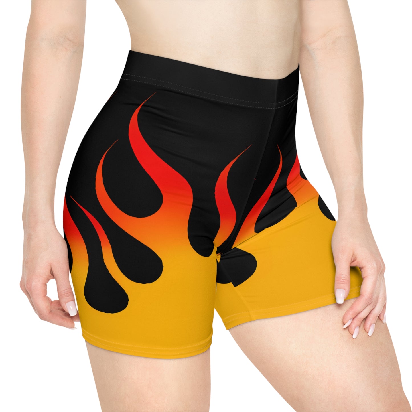 Women's Hot Rod Flames Biker Shorts