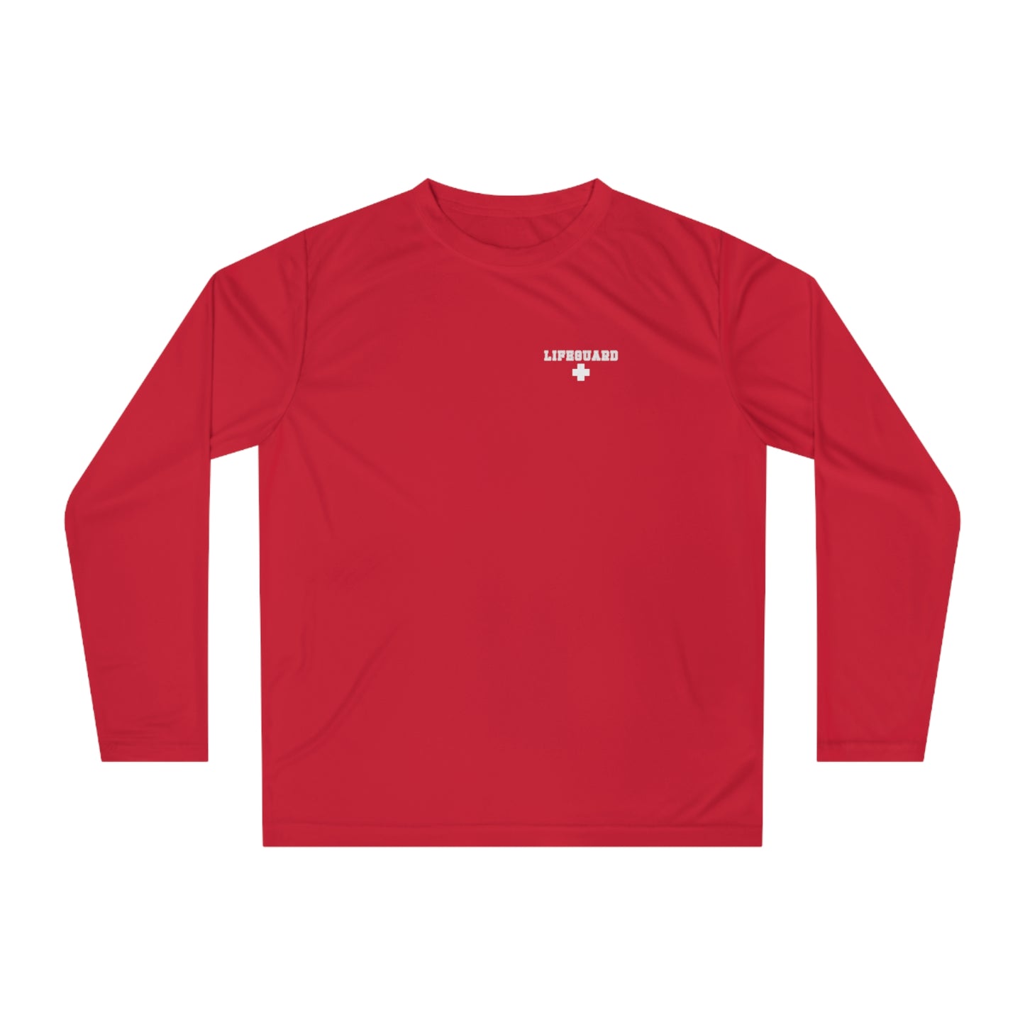 Two Sided Unisex Red Lifeguard Long Sleeve Shirt