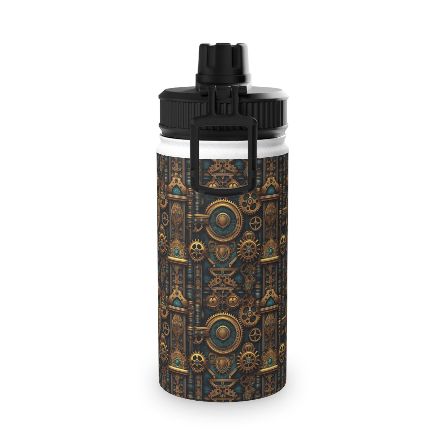 Steampunk Stainless Steel Water Bottle, Sports Lid