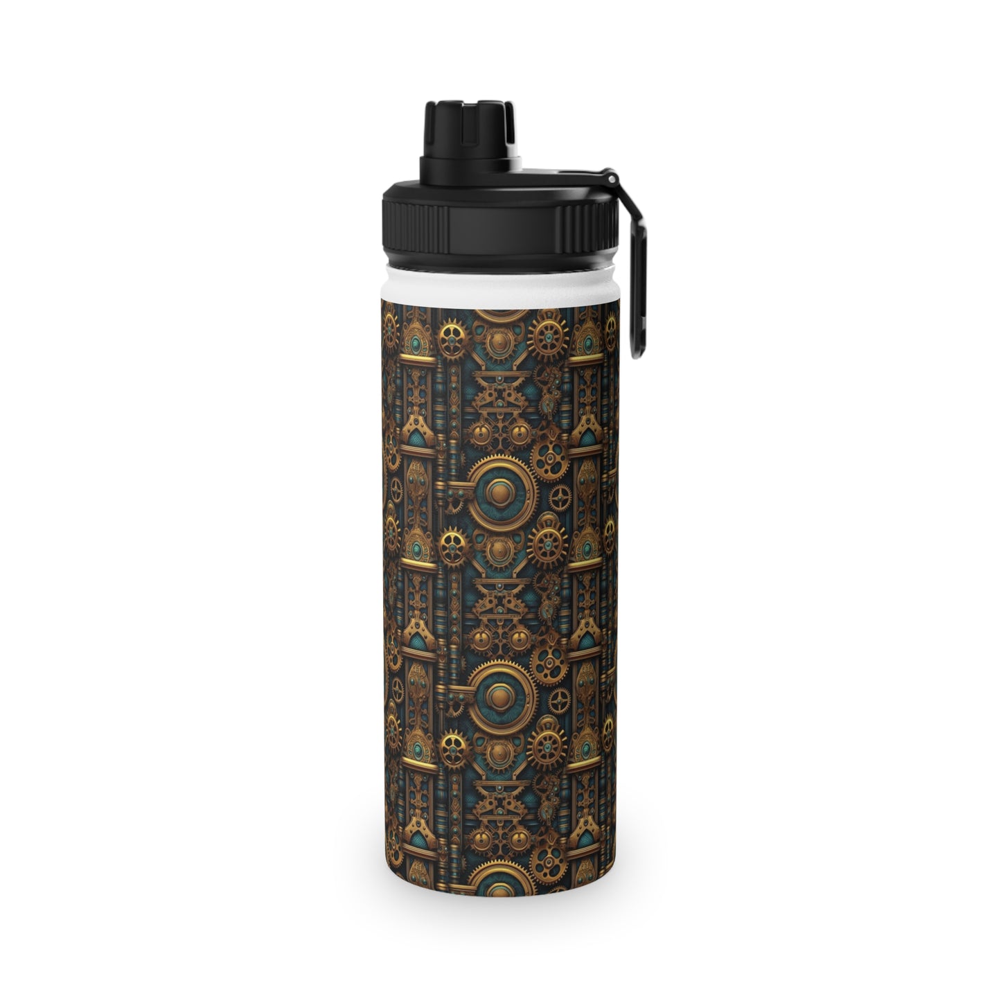 Steampunk Stainless Steel Water Bottle, Sports Lid