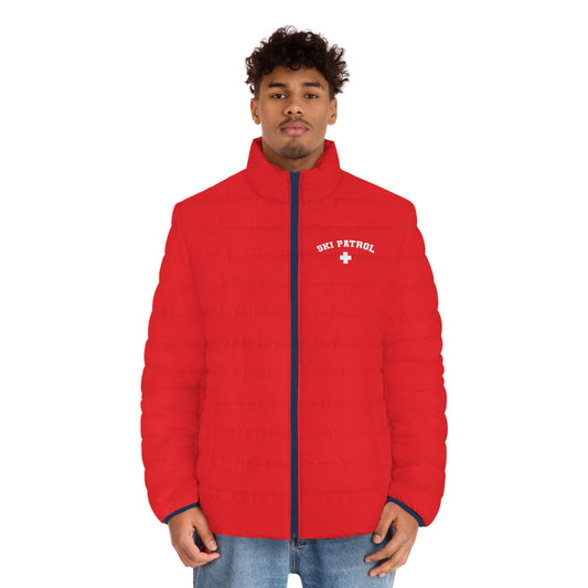 Men's Red Ski Patrol Puffer Jacket