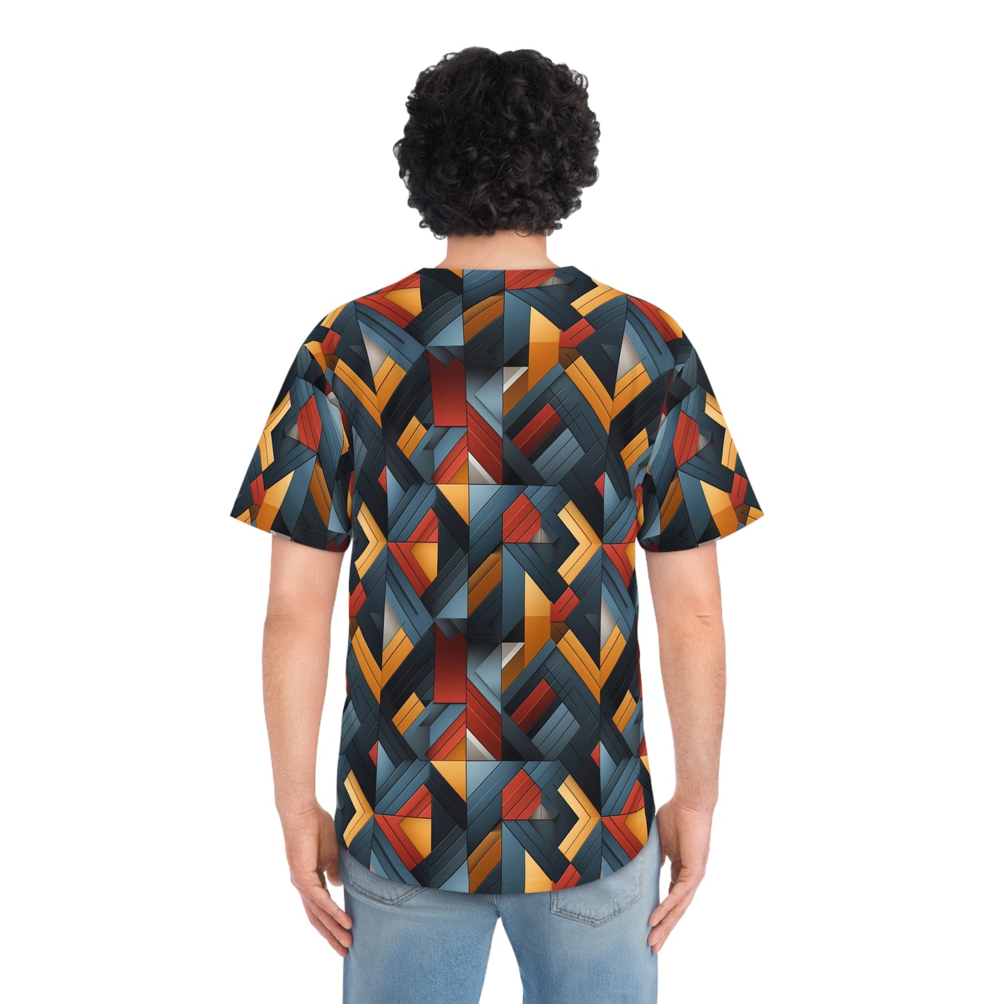 Men's Geometric Pattern 2 Baseball Jersey