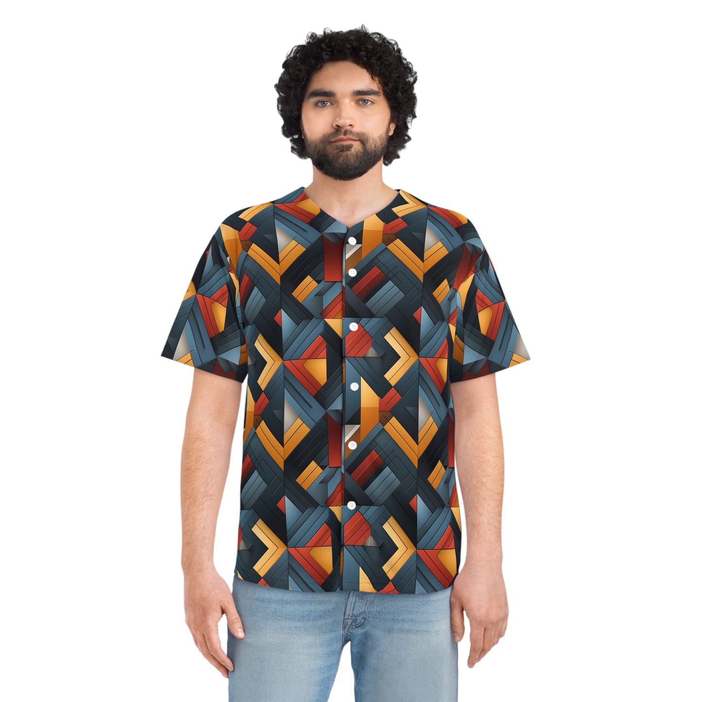 Men's Geometric Pattern 2 Baseball Jersey