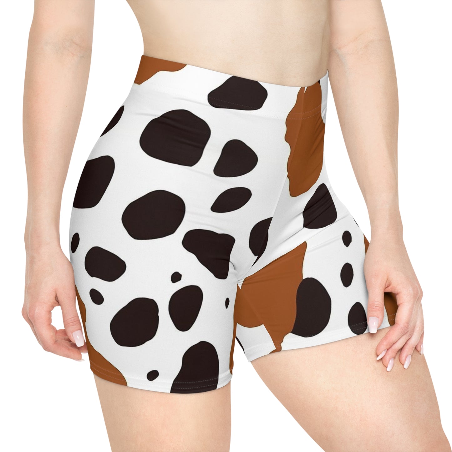 Women's Cow Hide Pattern Biker Shorts