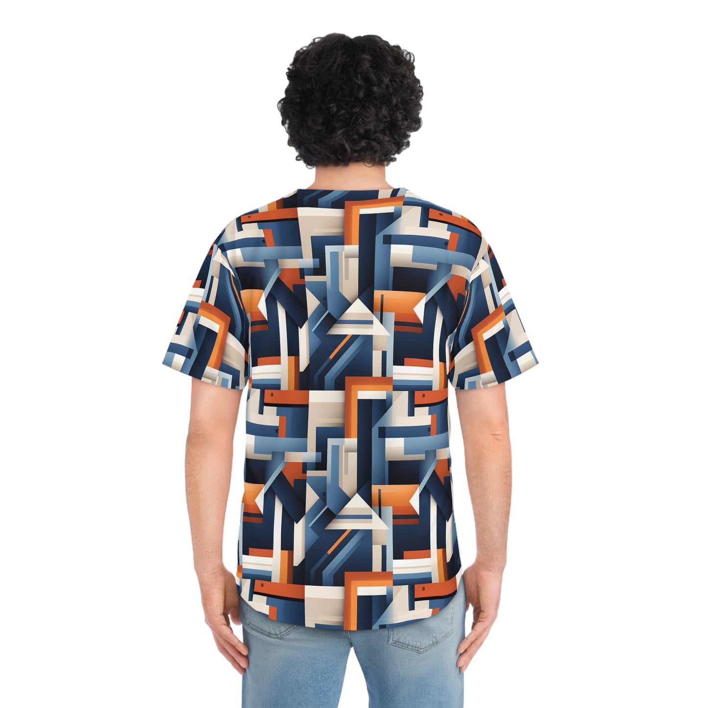 Men's Geometric Pattern 1 Baseball Jersey