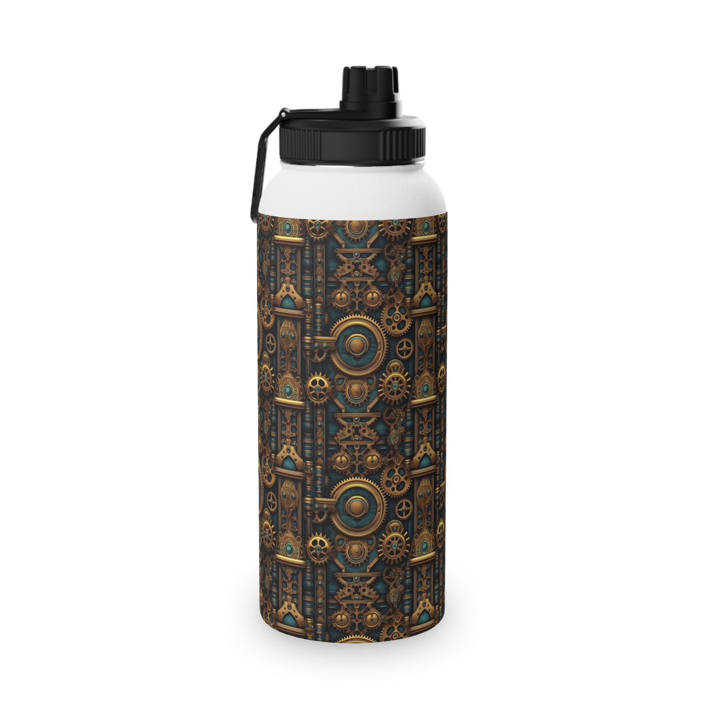 Steampunk Stainless Steel Water Bottle, Sports Lid