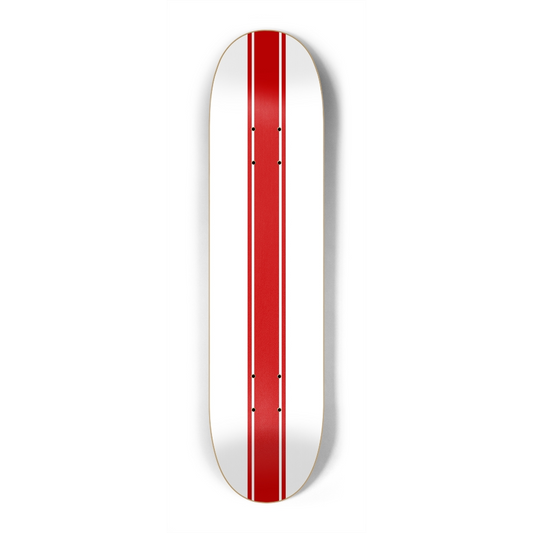 Racing White w/Stripes Skateboard