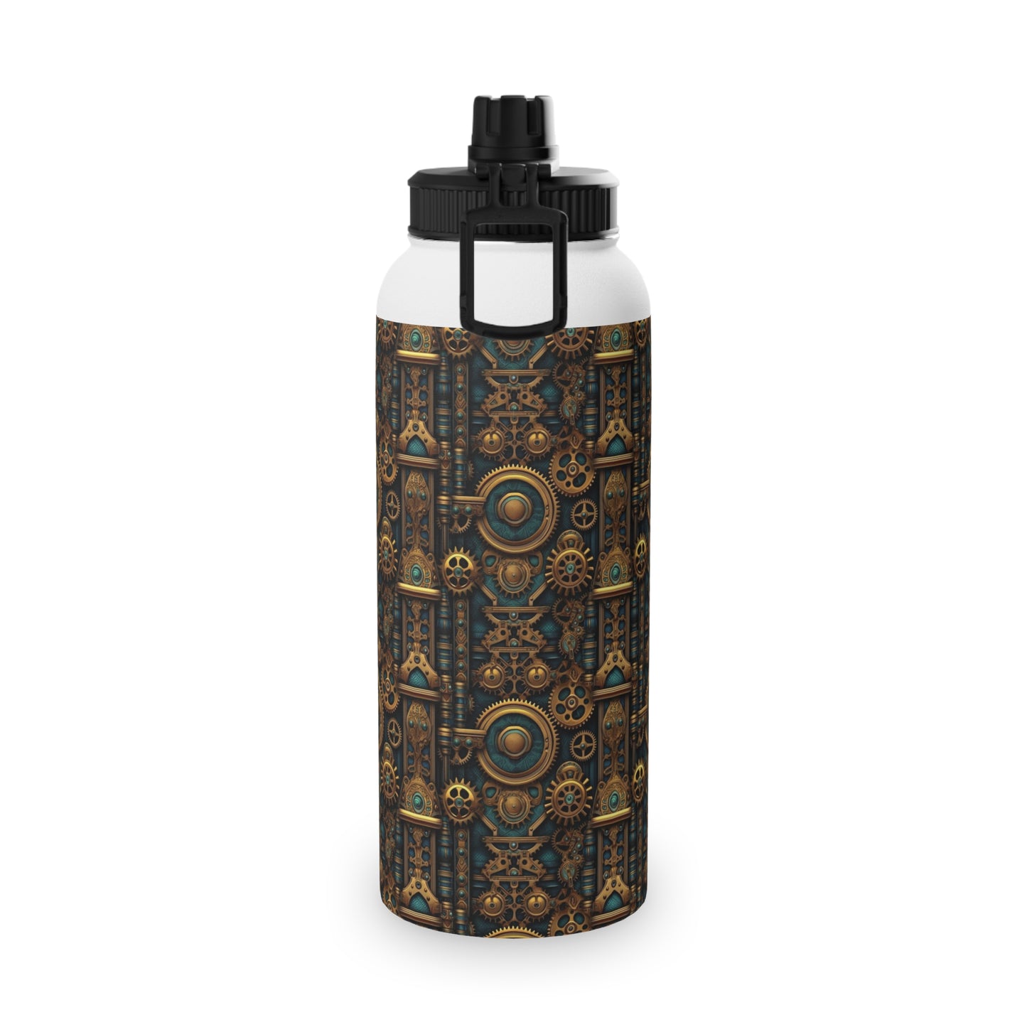 Steampunk Stainless Steel Water Bottle, Sports Lid