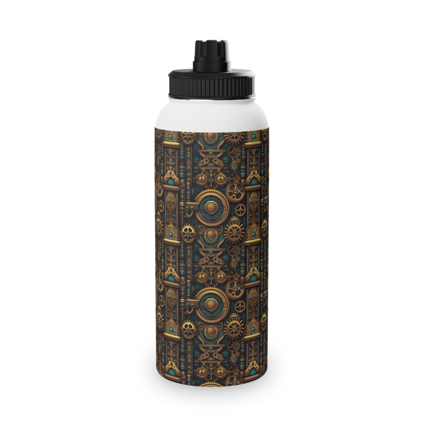 Steampunk Stainless Steel Water Bottle, Sports Lid