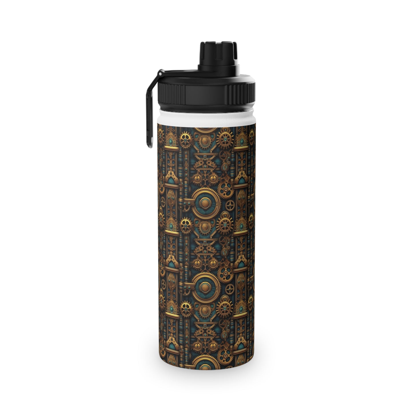 Steampunk Stainless Steel Water Bottle, Sports Lid