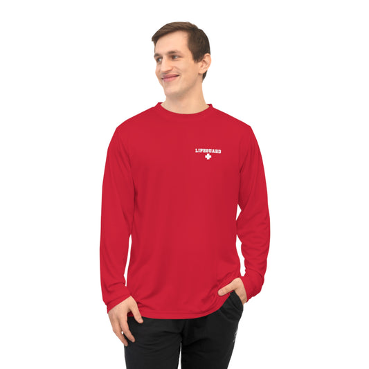 Two Sided Unisex Red Lifeguard Long Sleeve Shirt