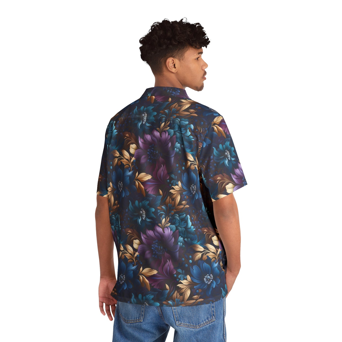 Men's Dark Floral Pattern Hawaiian Shirt