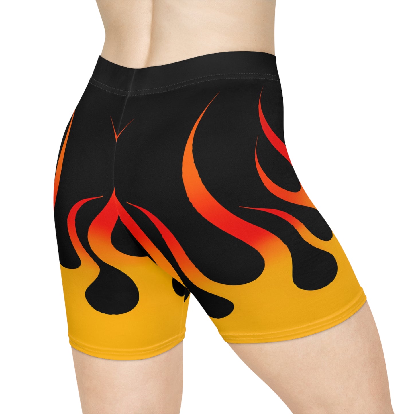 Women's Hot Rod Flames Biker Shorts