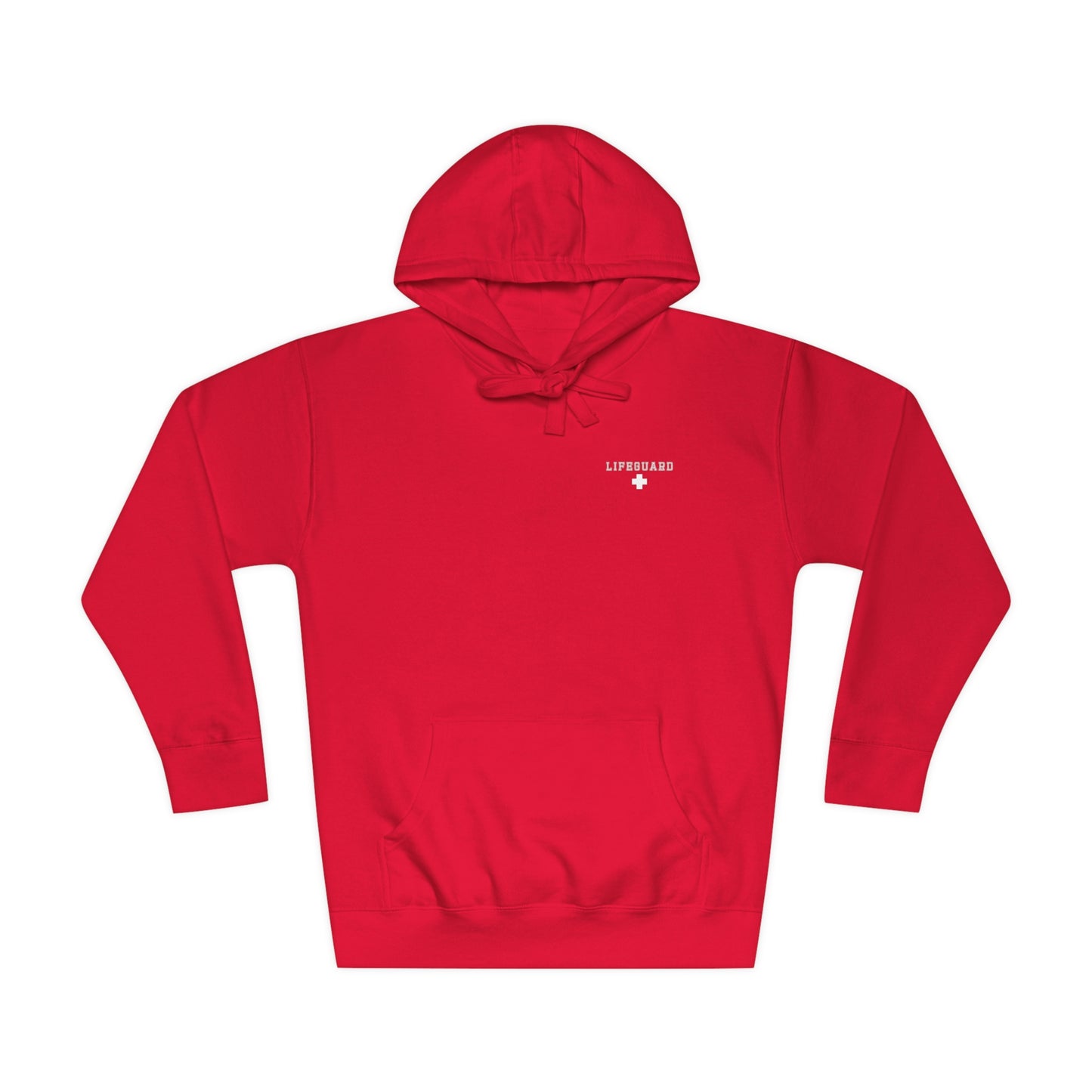 Unisex Fleece 2 Sided Lifeguard Hoodie - Red