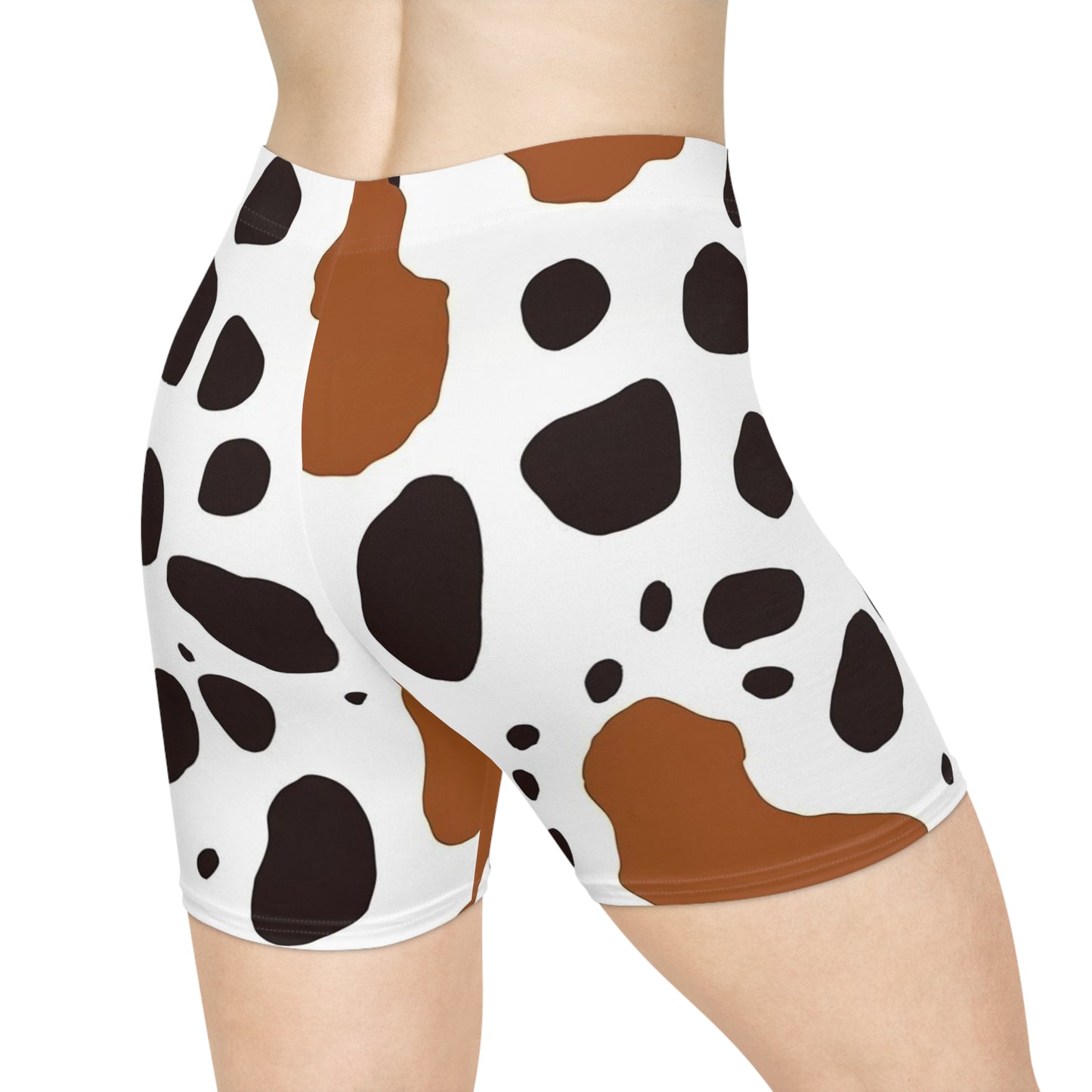 Women's Cow Hide Pattern Biker Shorts