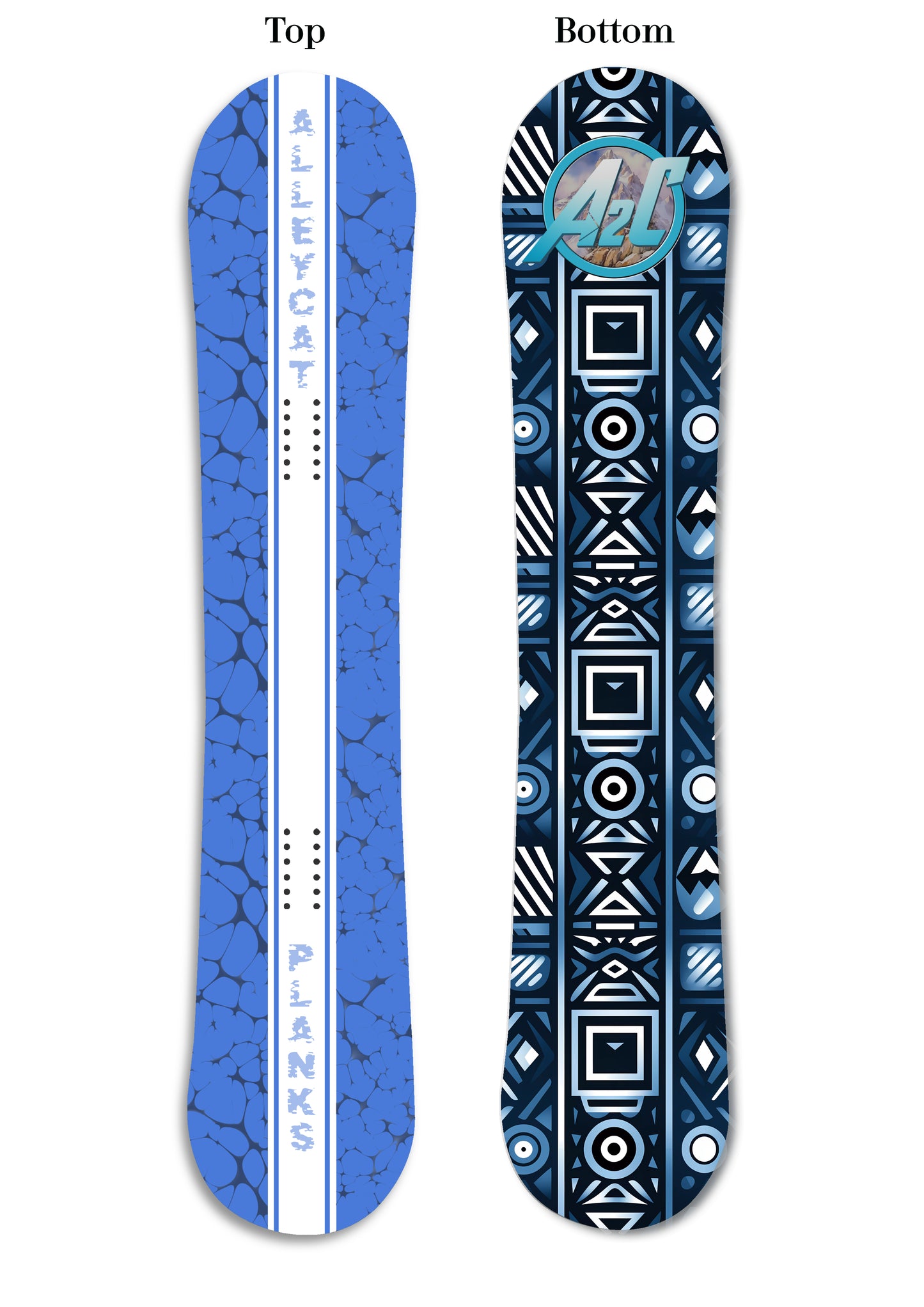 Blue Tribal Pattern Snowboard