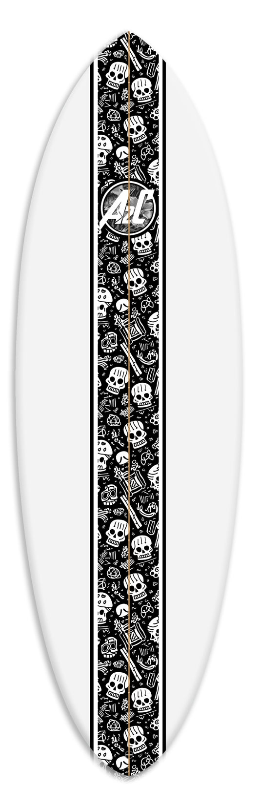 B&W Boneyard Pattern Surfboard