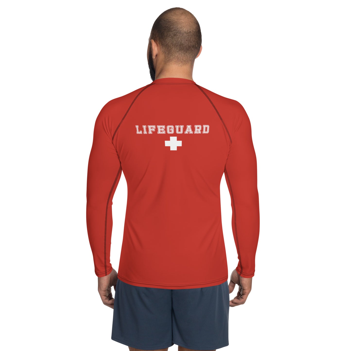 Men's Lifeguard Red Rash Guard