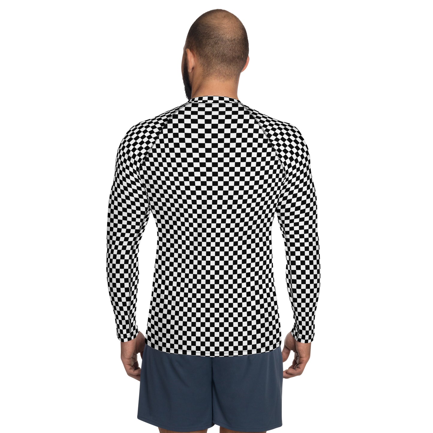 Men's B&W Checkered Rash Guard