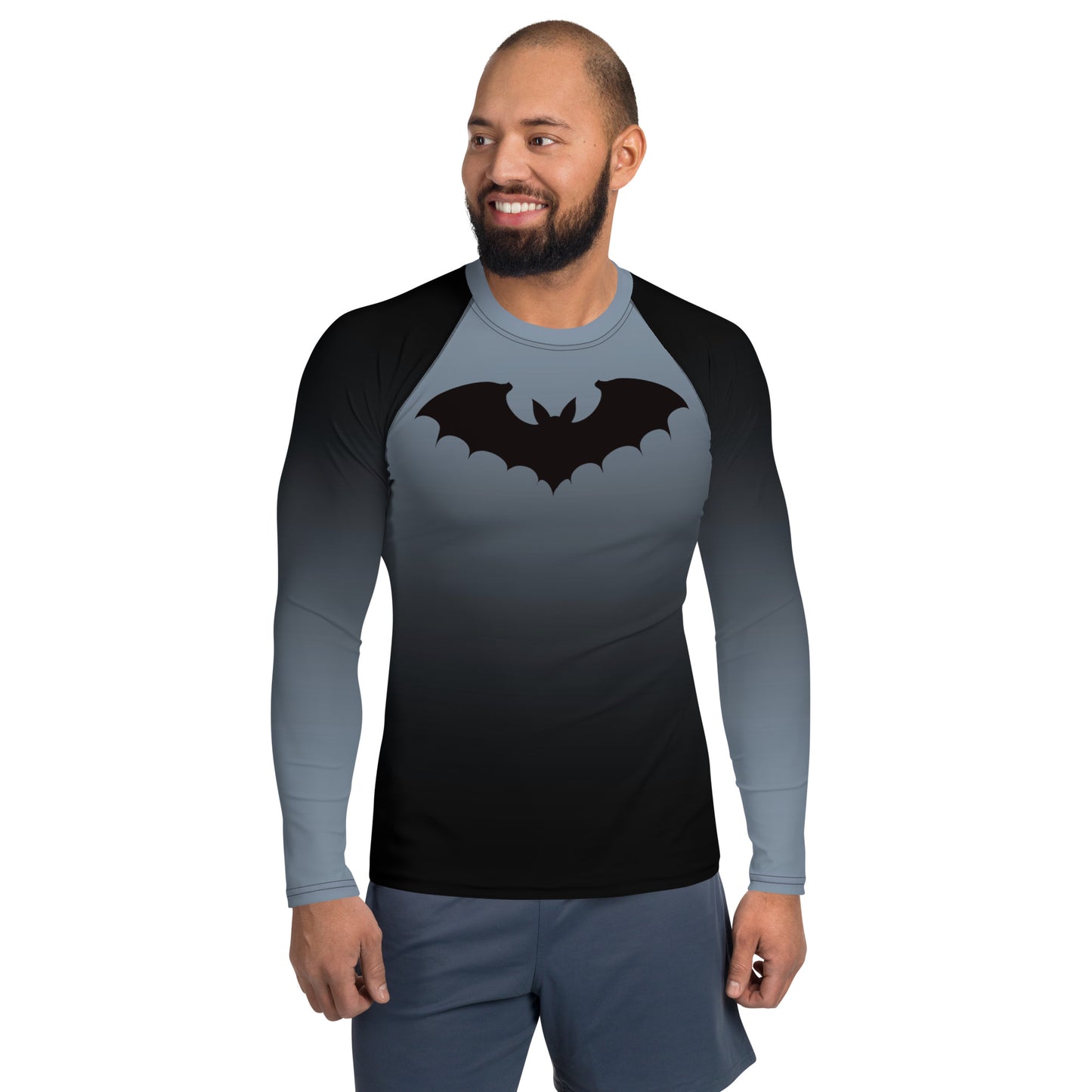 Men's Gray Ombré With Bat Rash Guard