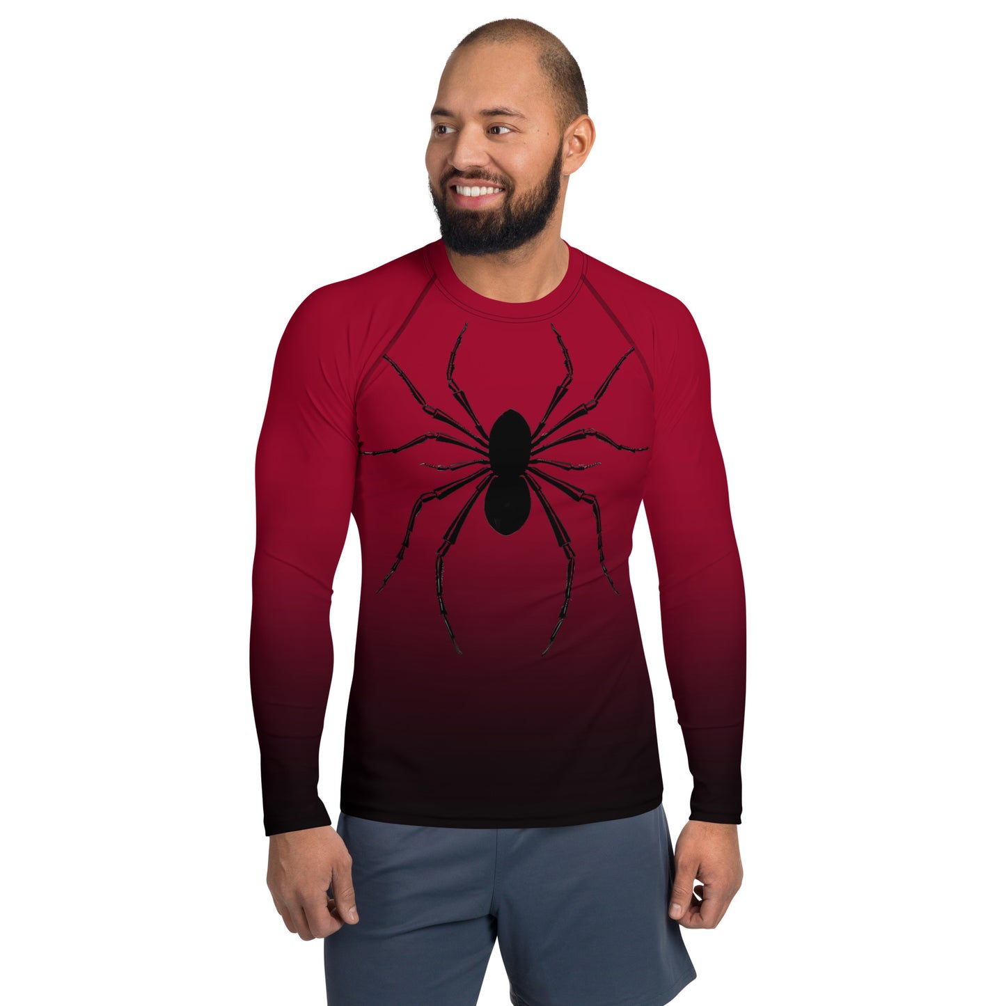 Red Ombré & Spider Men's Rash Guard