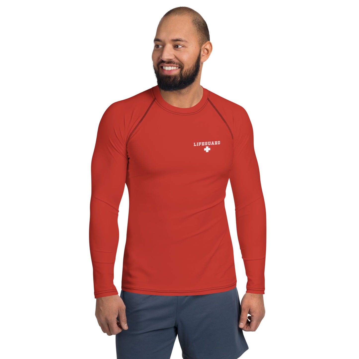 Men's Lifeguard Red Rash Guard