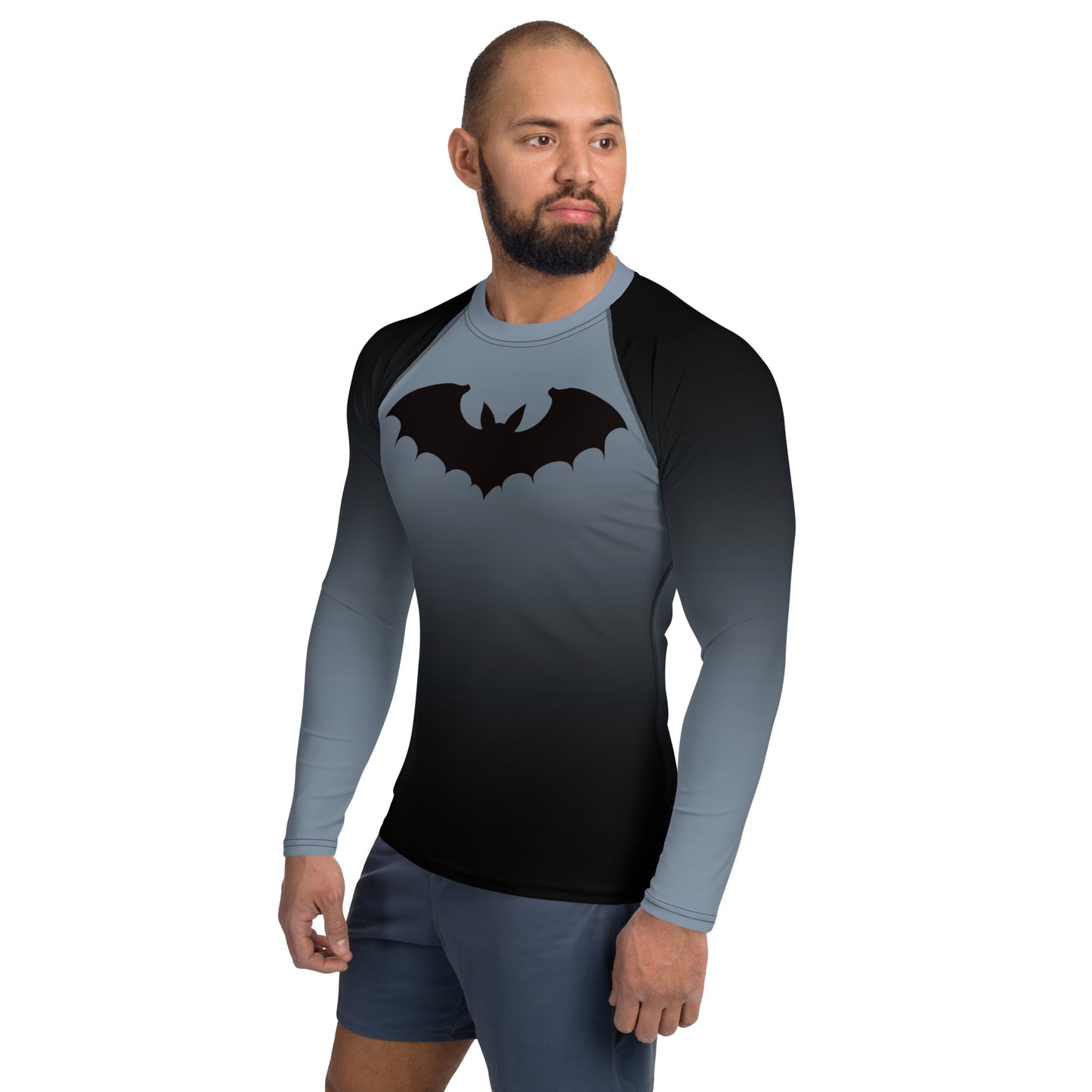 Men's Gray Ombré With Bat Rash Guard