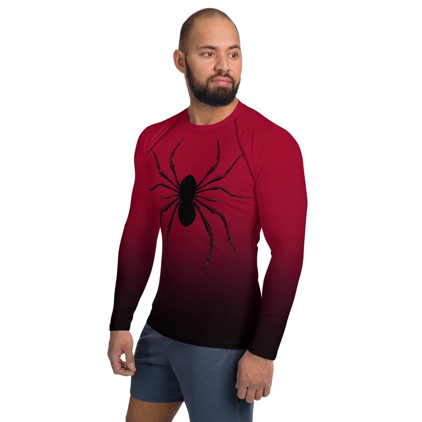 Red Ombré & Spider Men's Rash Guard