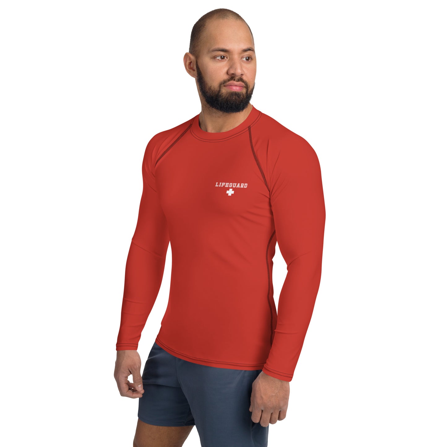 Men's Lifeguard Red Rash Guard