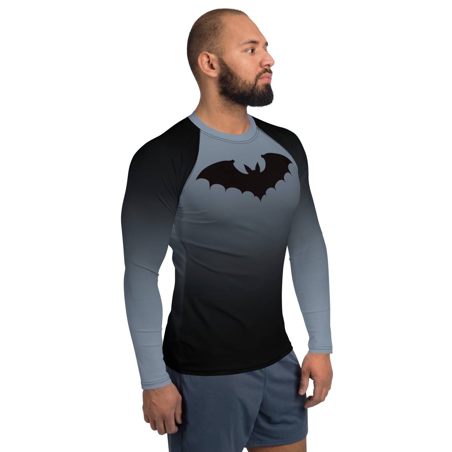 Men's Gray Ombré With Bat Rash Guard