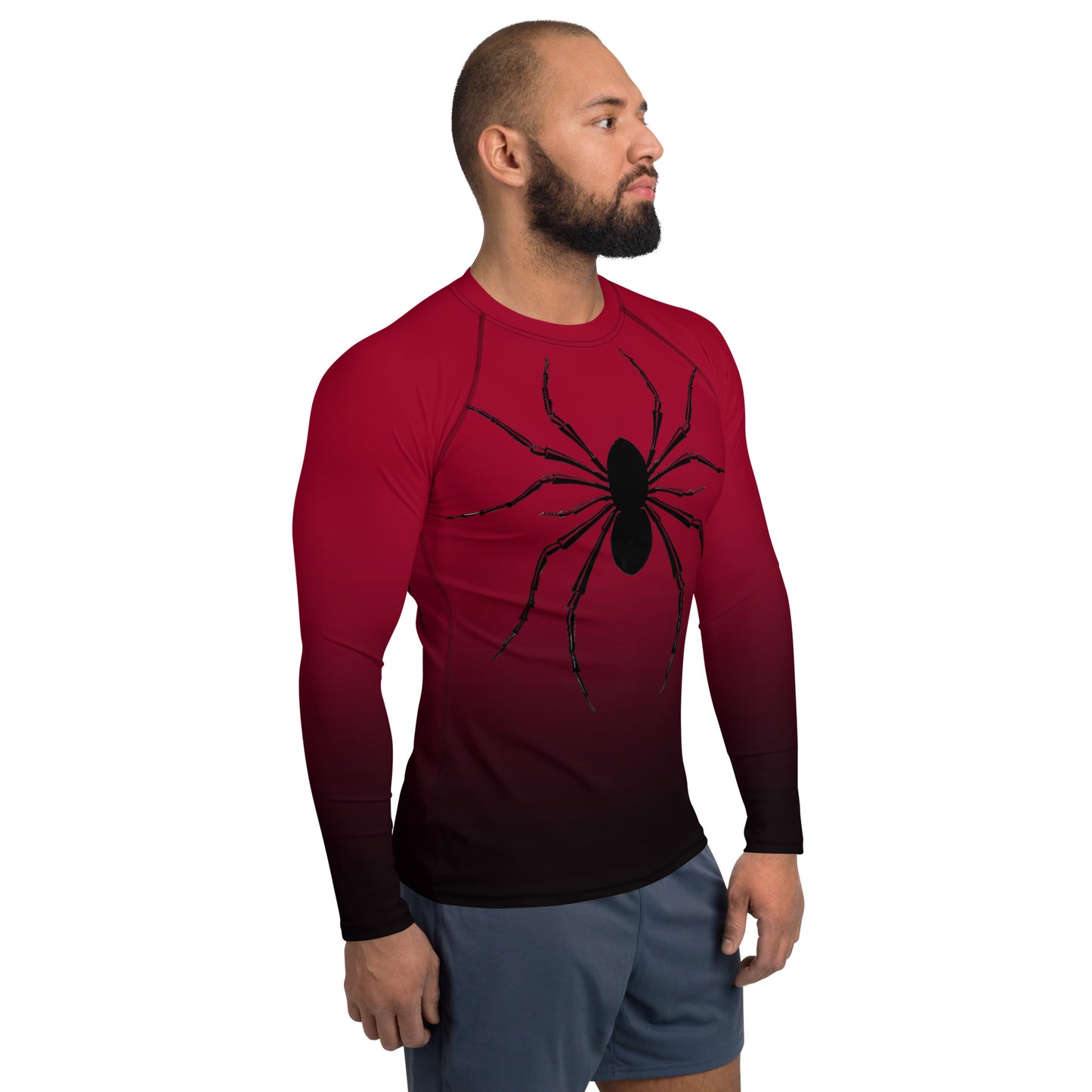 Red Ombré & Spider Men's Rash Guard