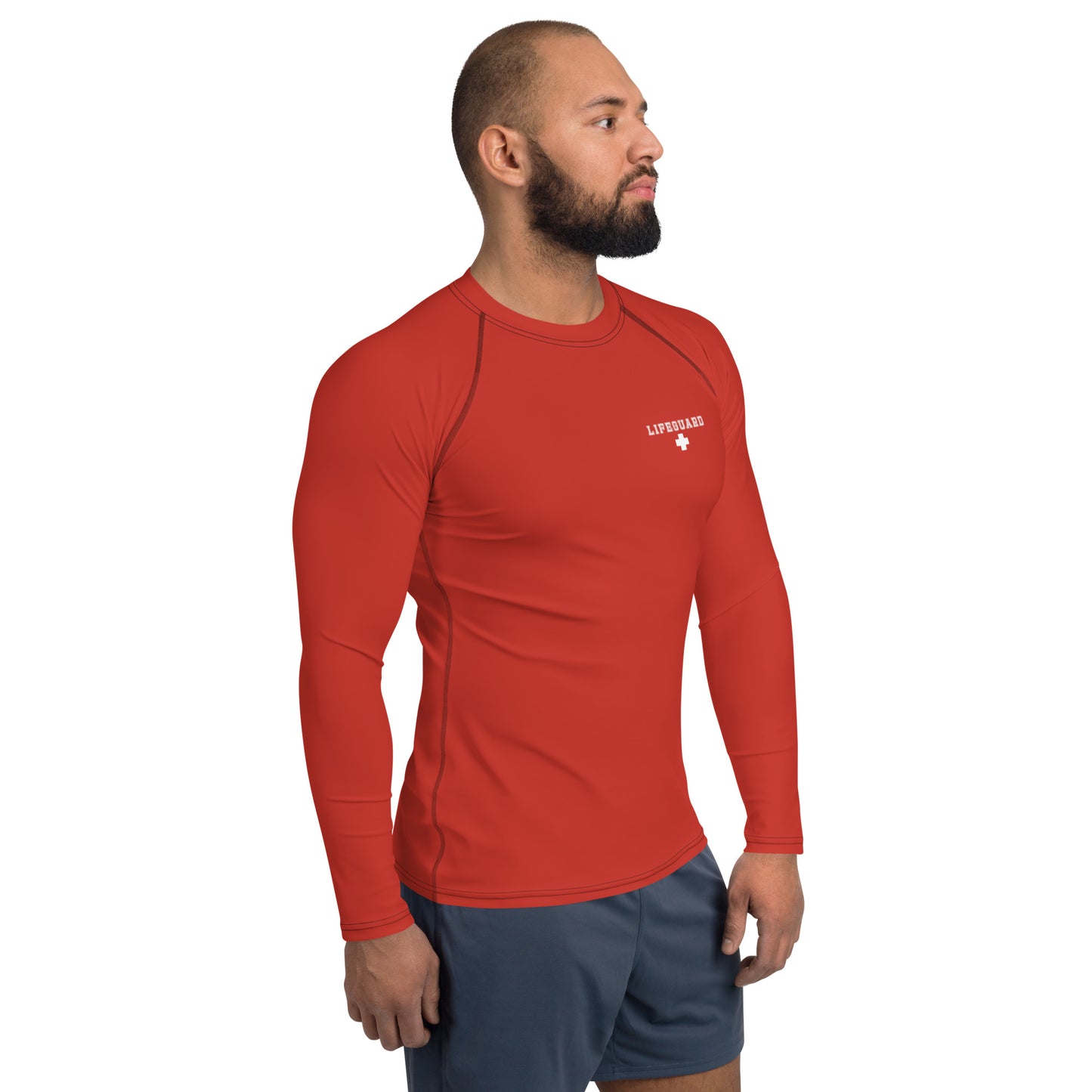 Men's Lifeguard Red Rash Guard