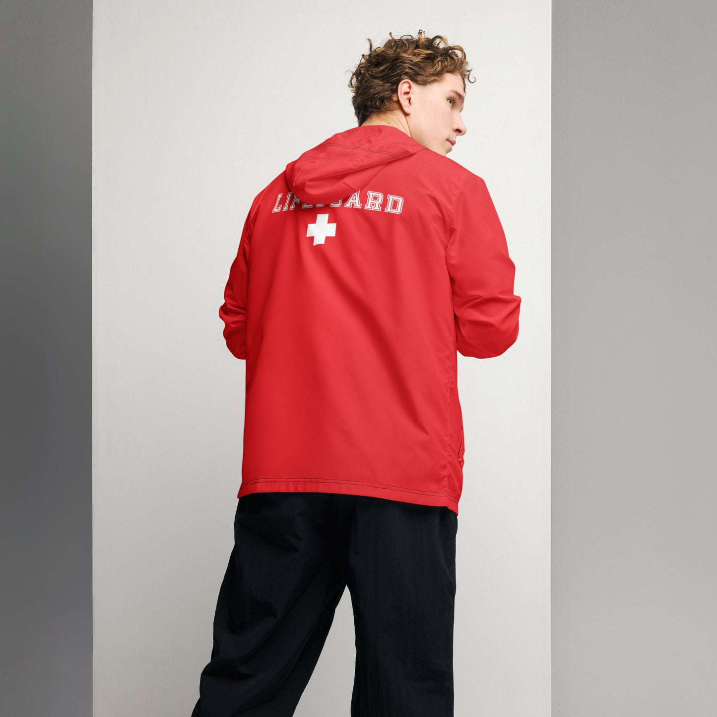 Men’s Red Lifeguard Windbreaker