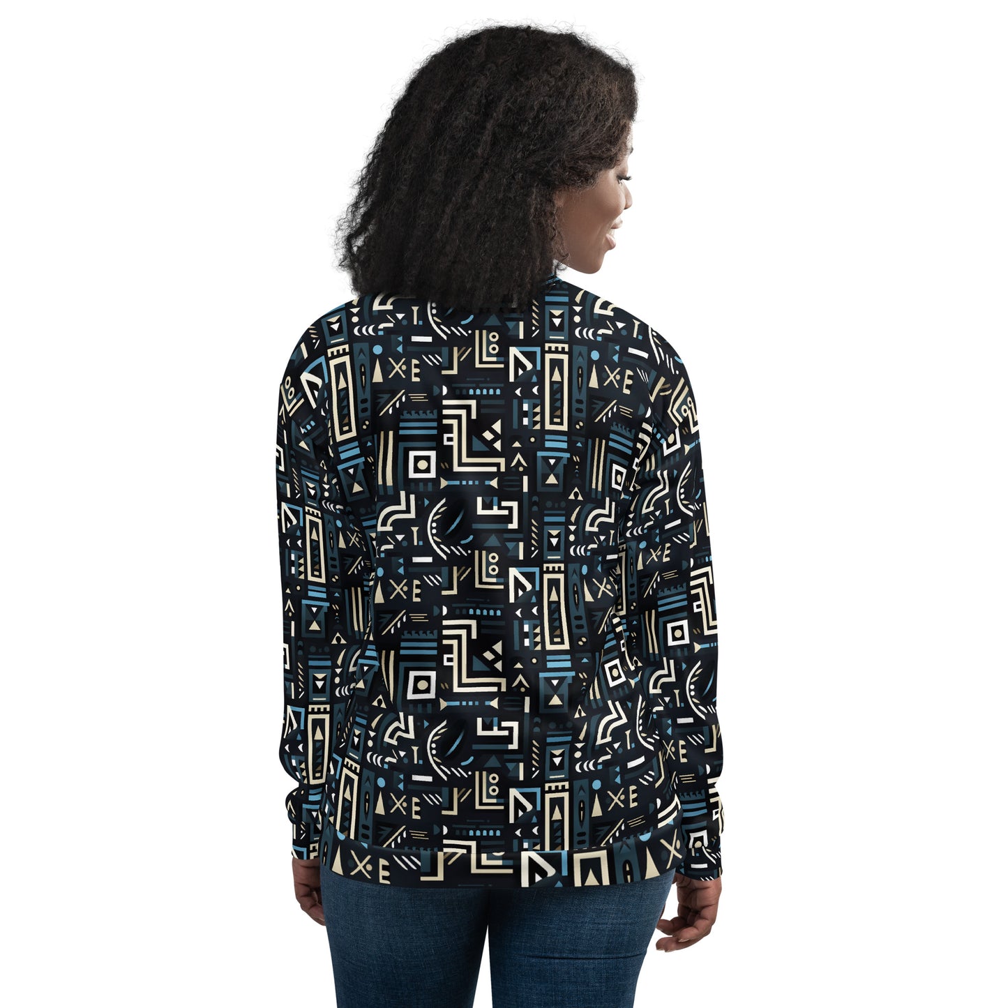 Unisex Tribal Pattern Bomber Jacket